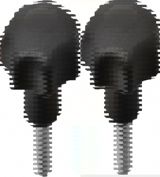 Lobed Knob: 50 mm Head Dia, 7 Points, Thermoplastic Elastomer